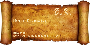 Born Klaudia névjegykártya